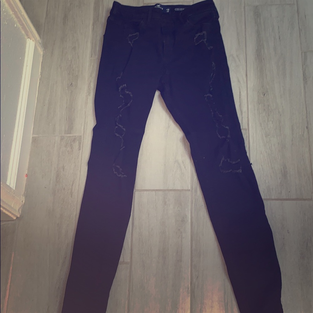 Black destroyed Hollister jeans